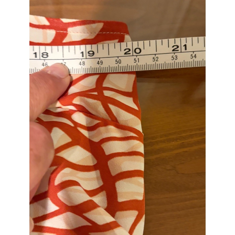 Cabi TWIRL TOP 4183 Size M Red Rust Orange Ivory Sleeveless Shirt - Picture 7 of 10